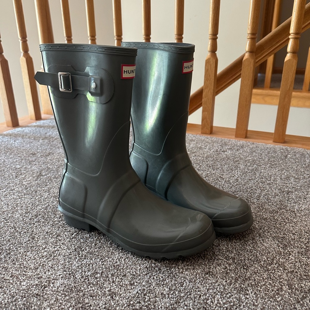 Grey hunter rain boots